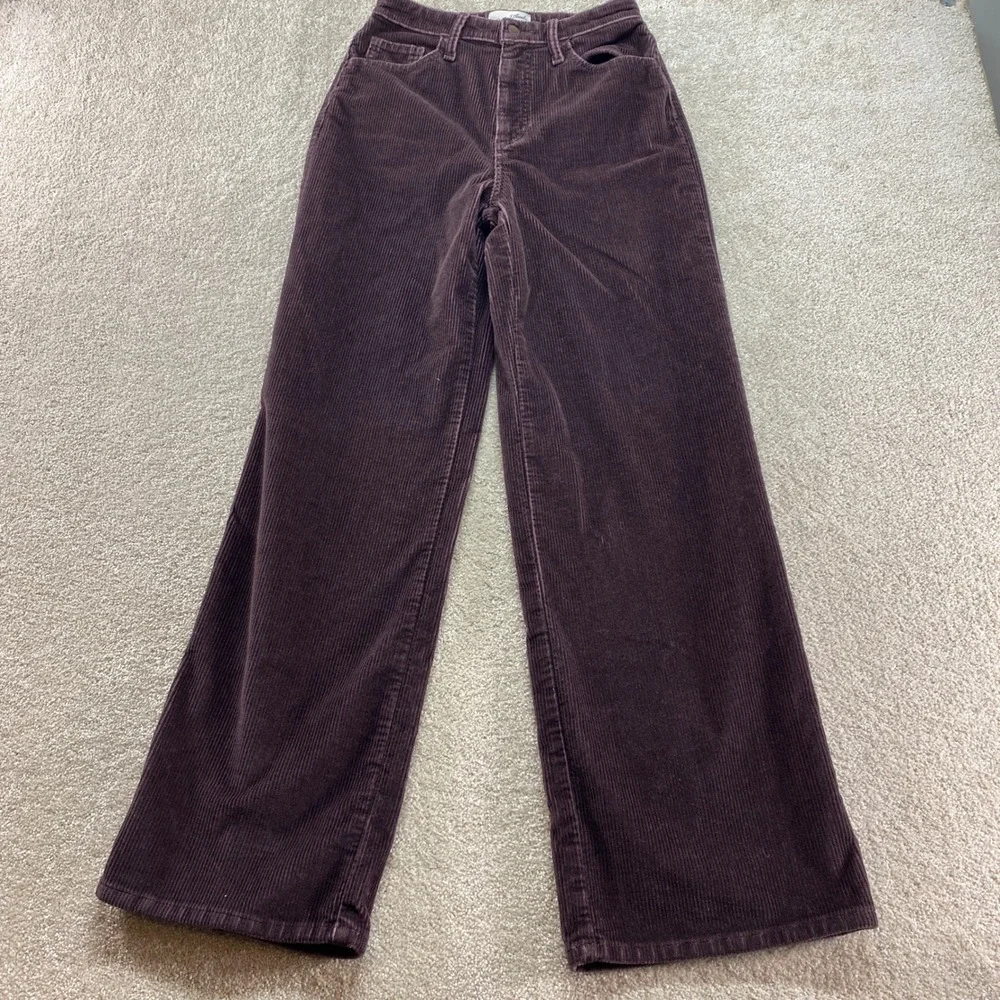 Universal Thread Wide Leg Pants Womens 2R Purple‎ High Rise Corduroy Trousers